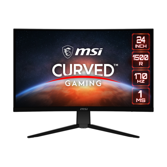 MSI G242C 23.6" 1920 x 1080 (FHD) VA 170Hz 1ms HDMI 2.0b \ DP 1.2a Curved Gaming Monitor With Adaptive Sync - Black